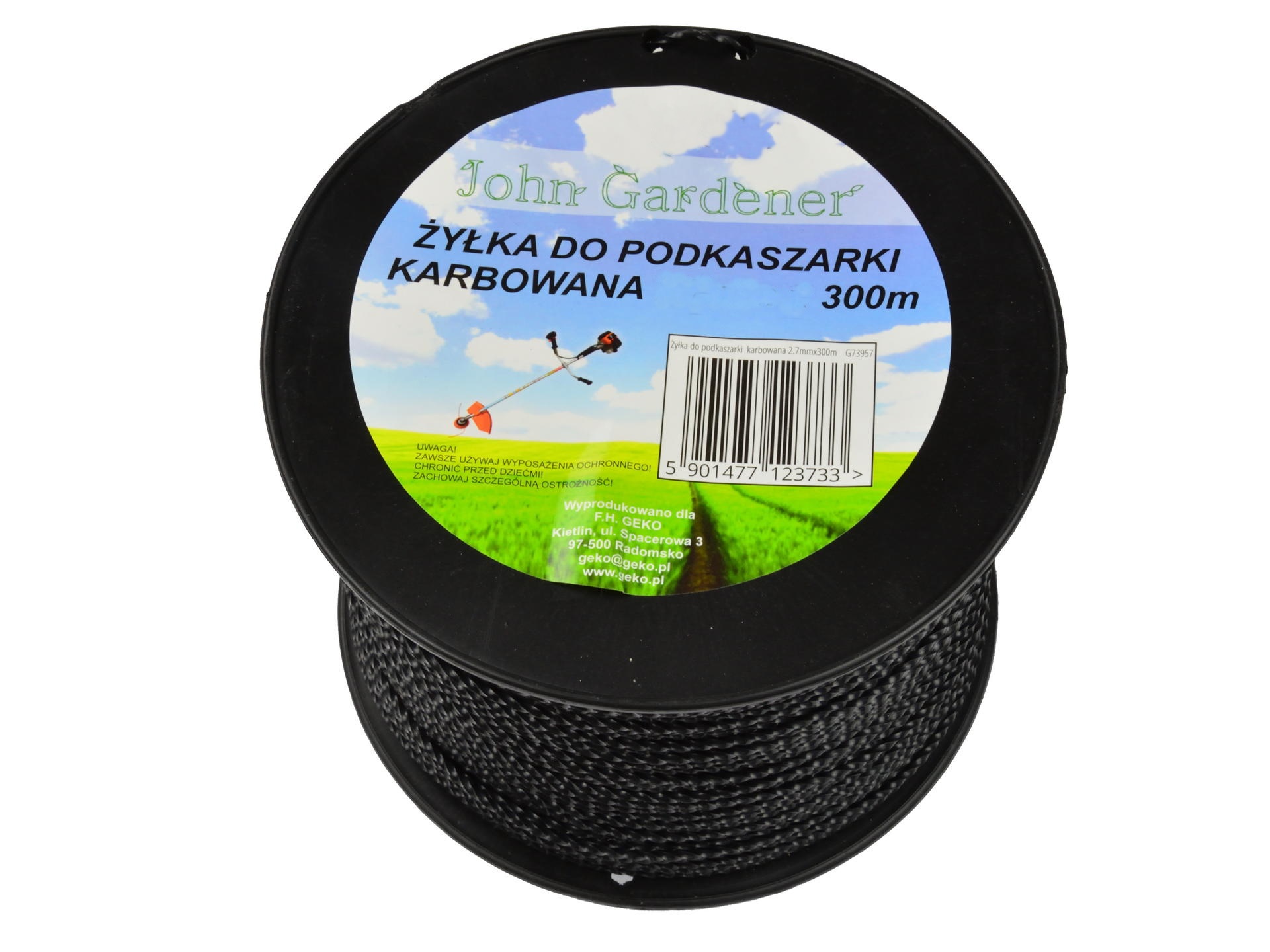 GEKO G73957 STRUNA pro křovinořez, vyžínač, kosu sekání 2,7mm 300m zvlněná