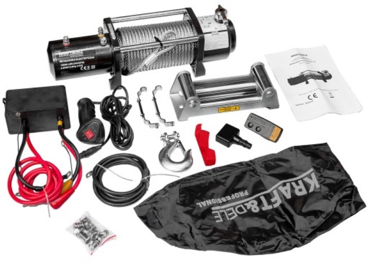 Kraft&Dele KD1565 Elektrický lanový naviják 5443kg 4800W jeřáb, kladkostroj 12V