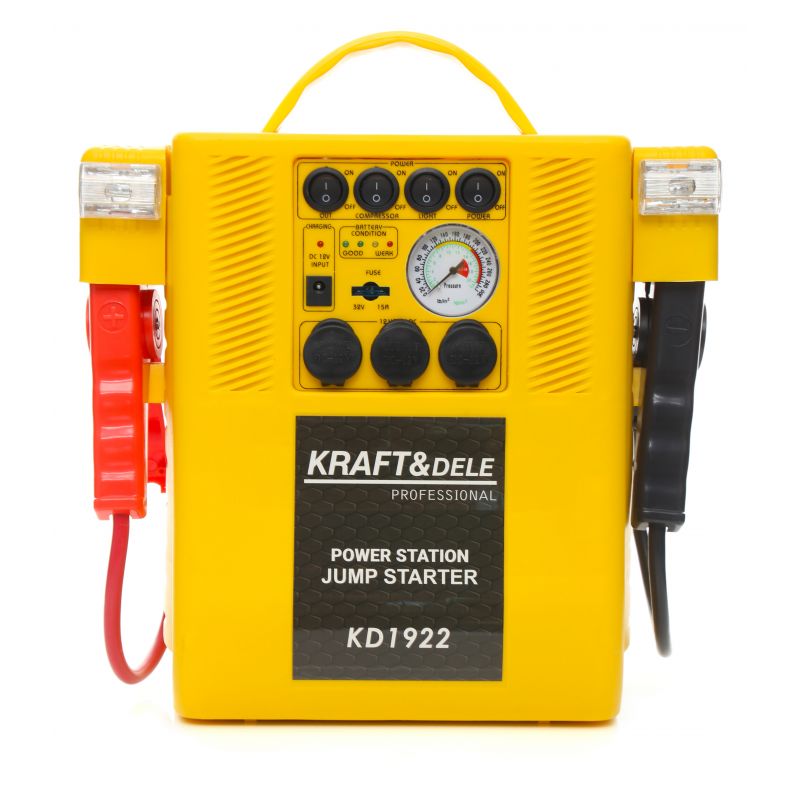 Kraft&Dele KD1922 Nabíječka autobaterií z kompresorem 4V1 multifunkční 12V