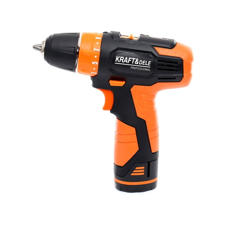 Kraft&Dele KD1670 Aku Vrtací šroubovák,vrtačka LED 12V Lion 1,3Ah 2 akumulátory