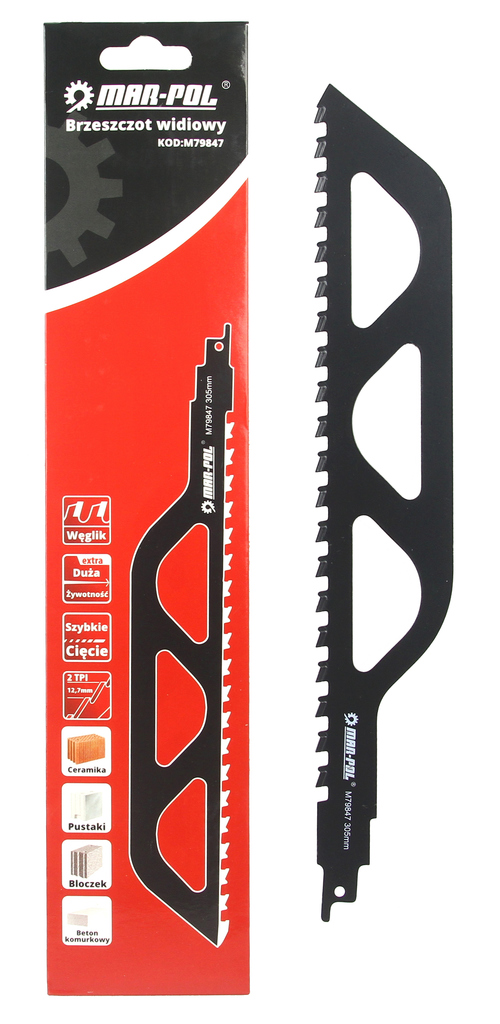 MAR-POL M79847 Vidiový pilový list náhradní plátek čepel do šavlové pily 305mm beton, cihla