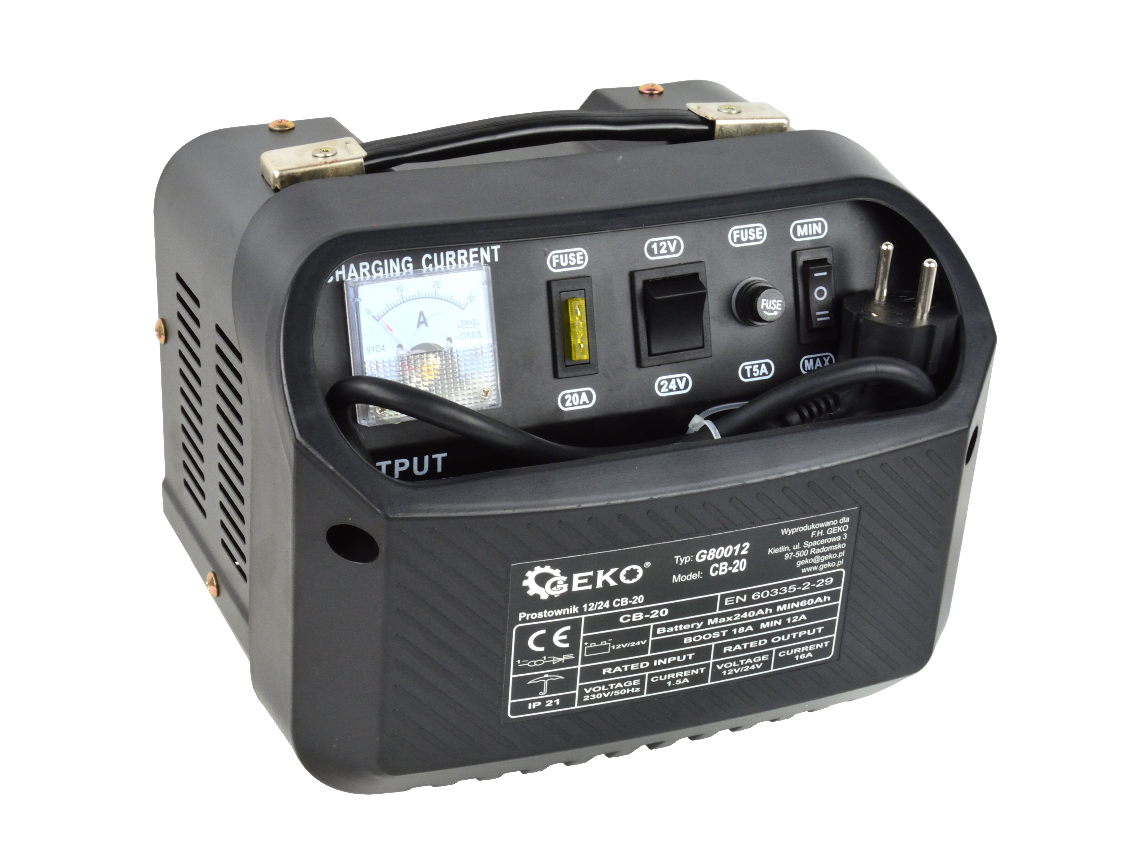 GEKO G80012 Nabíječka 12V / 24V CB-20 nabíječka baterií akumulátorů 