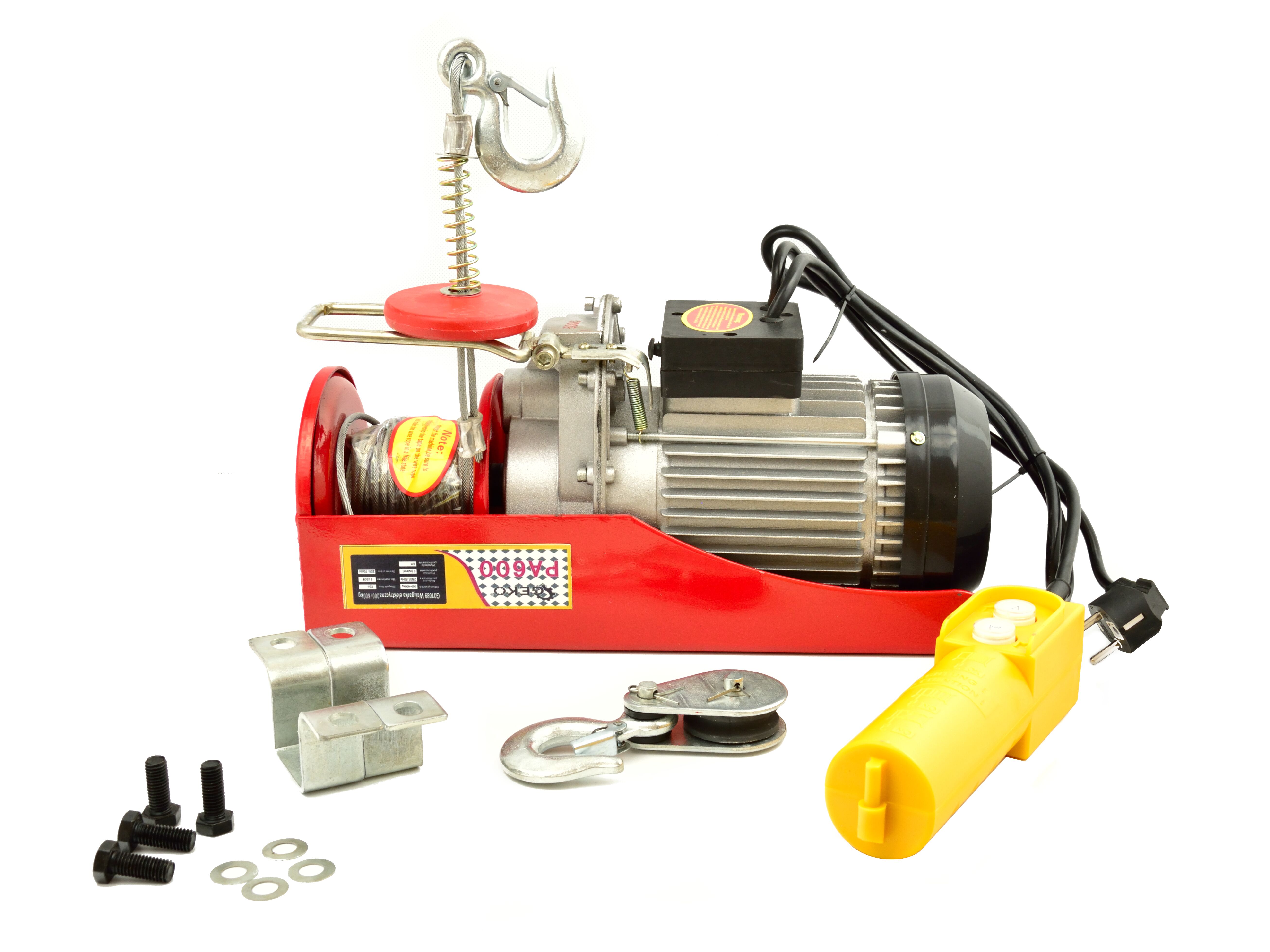 GEKO G01088 1200W LANOVÝ ELEKTRICKÝ NAVIJÁK kladkostroj ZVEDÁK 300/600kg
