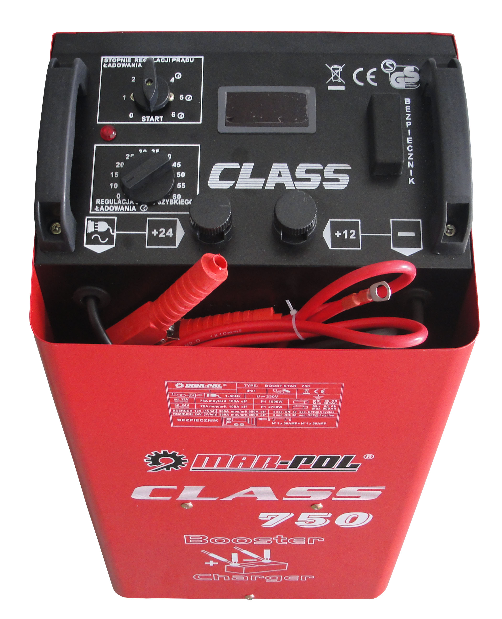 MAR-POL M82514 Autonabíječka startovací vozík CLASS 750 LCD 80-900Ah nabíječka