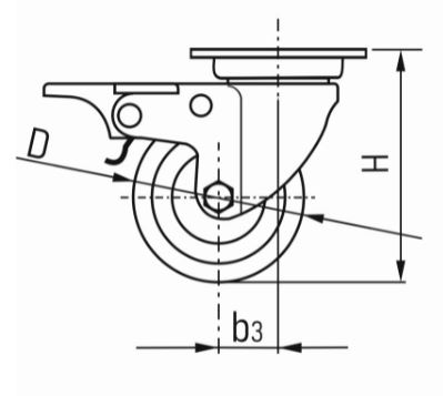 GEKO G71513 Otočné kolečko s brzdou kolo 75mm PP