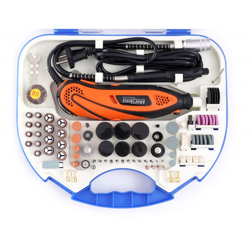 KRAFT&DELE KD10753 270W Přímá bruska Minibruska Minifrézka 210 elementů