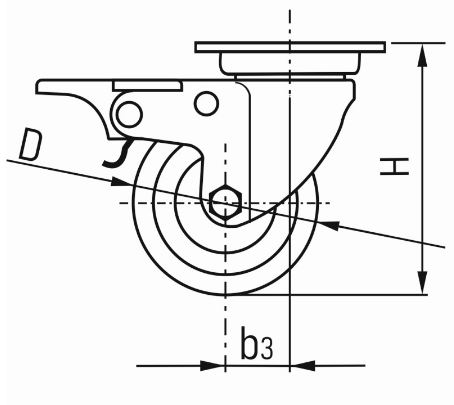 GEKO G71523 Otočoné kolečko s brzdou kolo 125mm PP