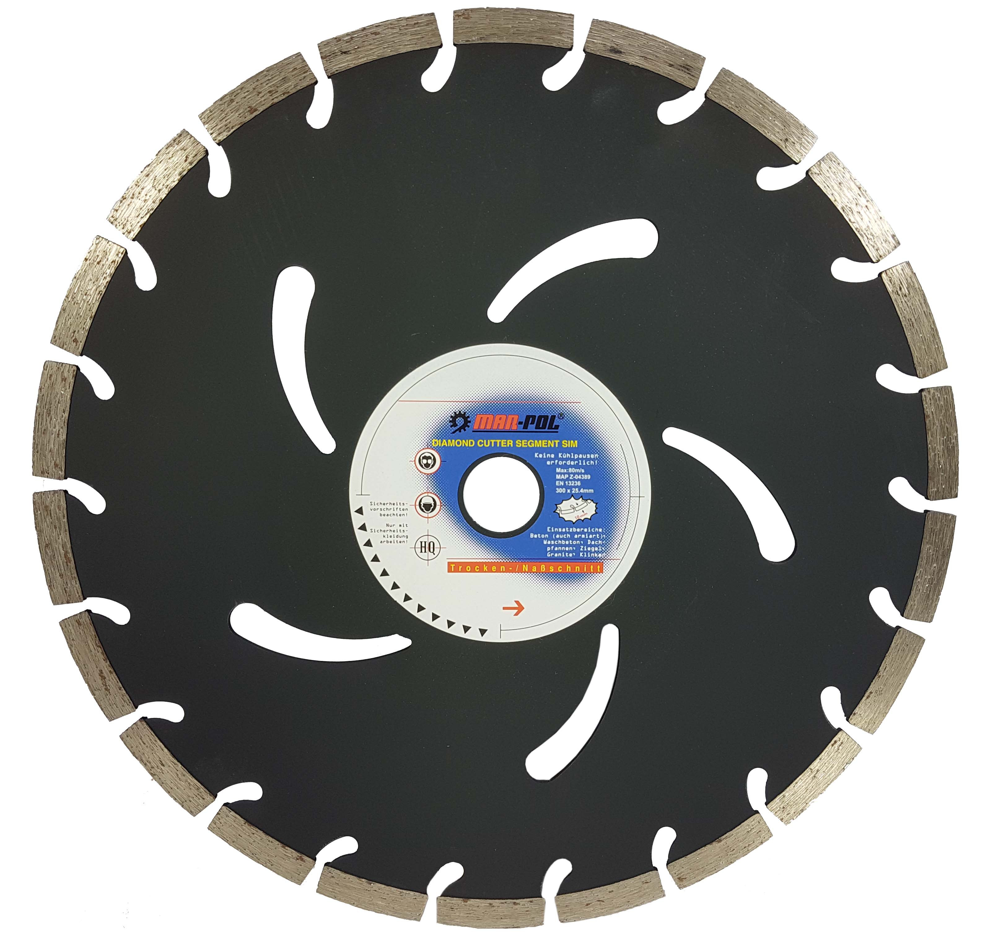 MAR-POL M08737 Kotouč diamantový segmentový do kamene 300x25.4x10mm