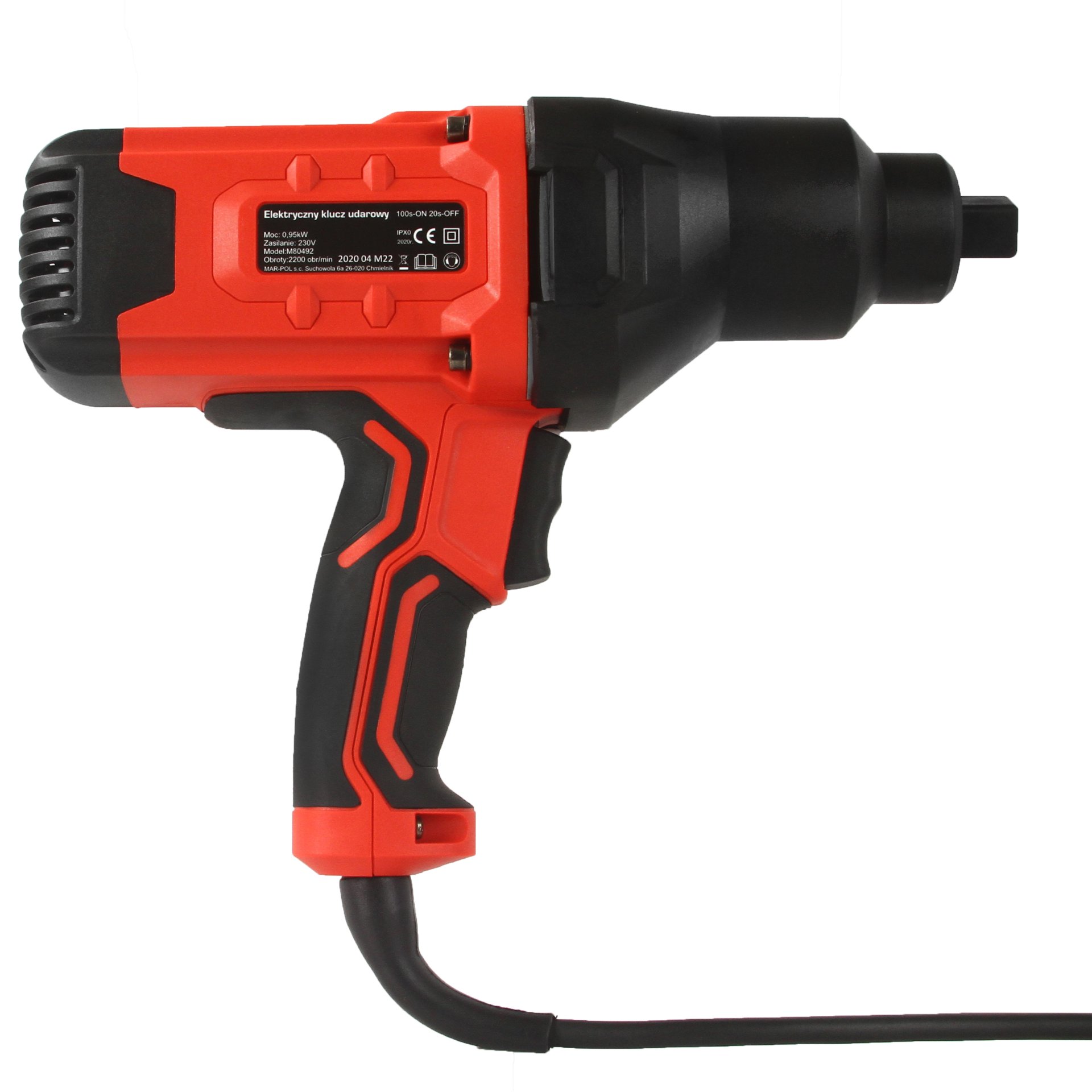 MAR-POL M80492 Elektrický rázový utahovák 950W klíč na kola 1/2"