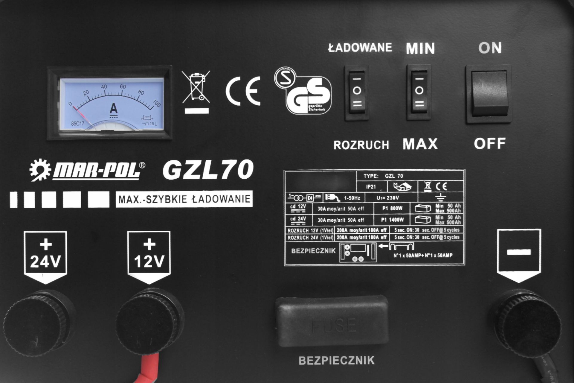MAR-POL M82508 Autonabíječka se startovaním GZL70 12V/24V nabíječka na batérie