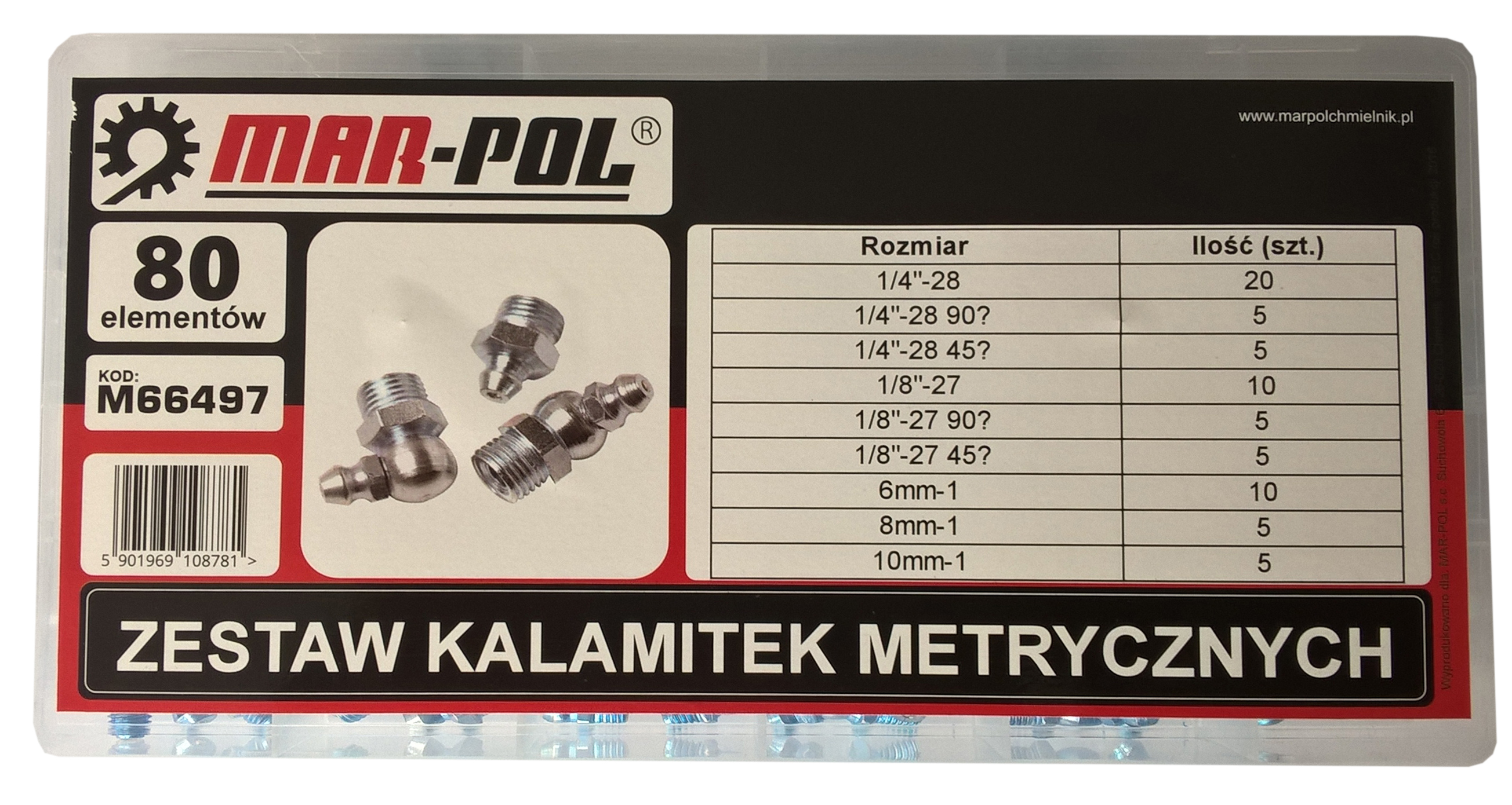 MAR-POL M66497 Sada mazacích hlavic 70ks mazničky maznice