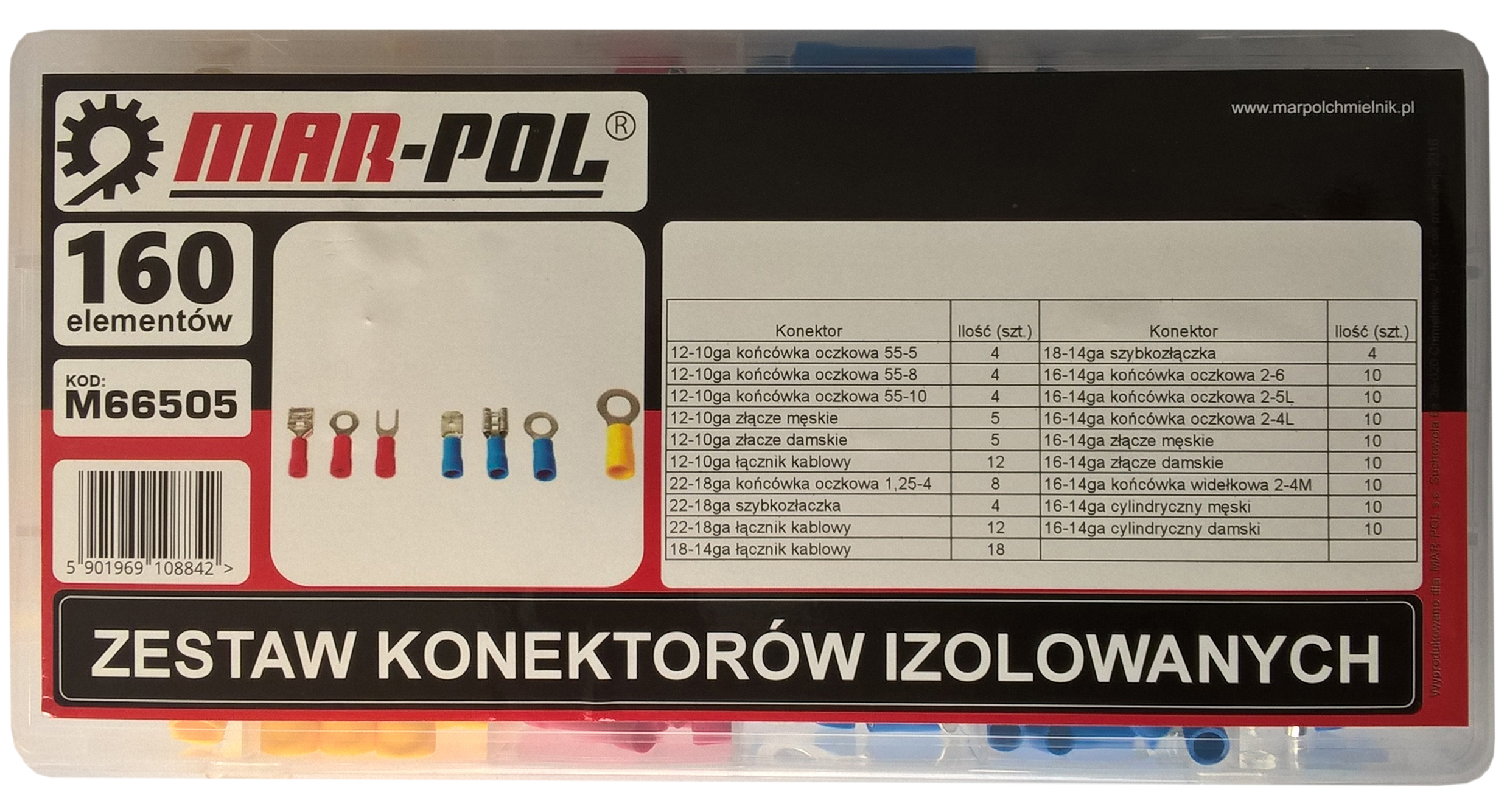 MAR-POL M66505 Sada - Izolované ploché konektory 160ks
