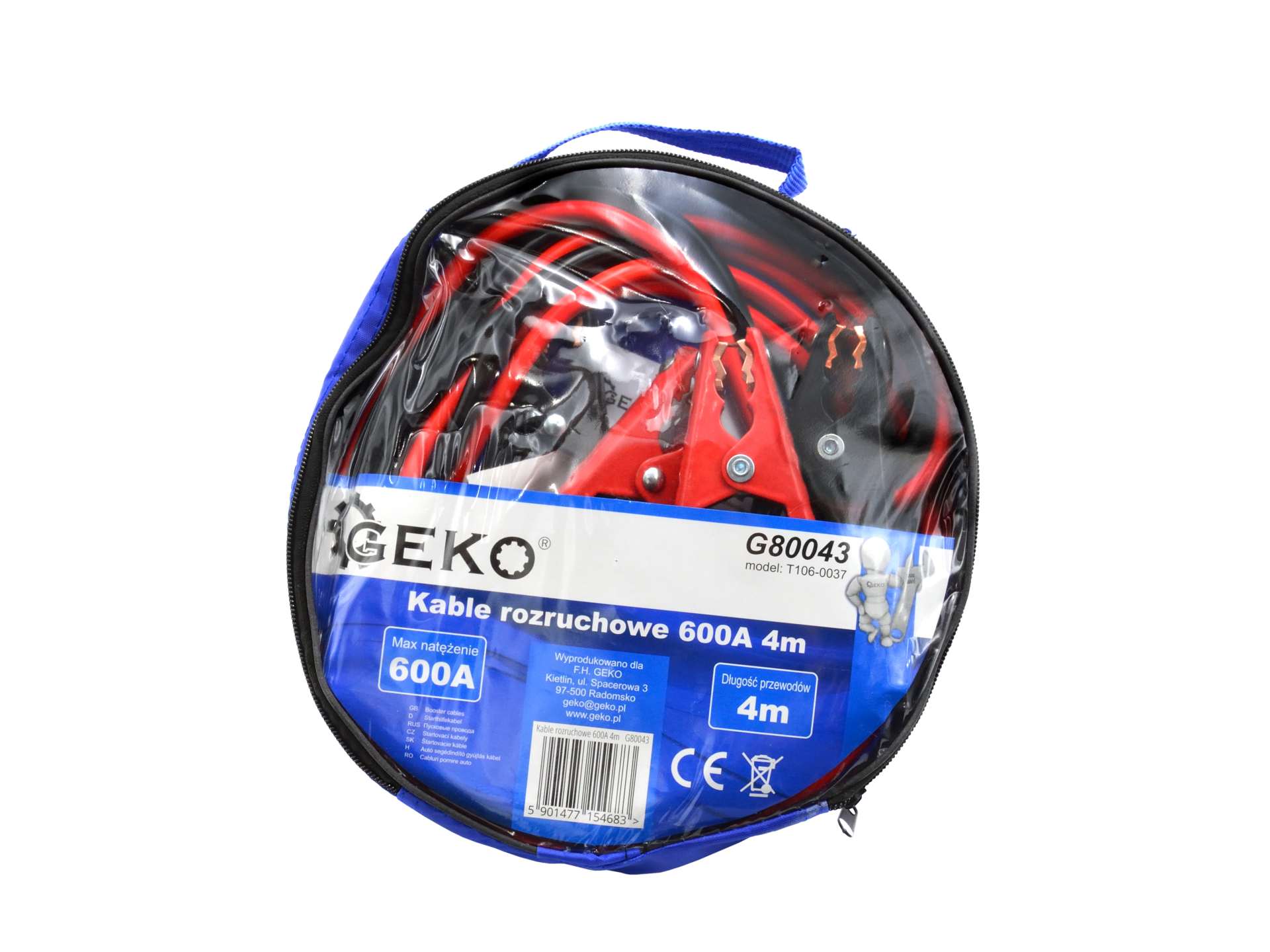 Geko G80043 Startovací kabely na akumulátor, autobatérii 600A 4m