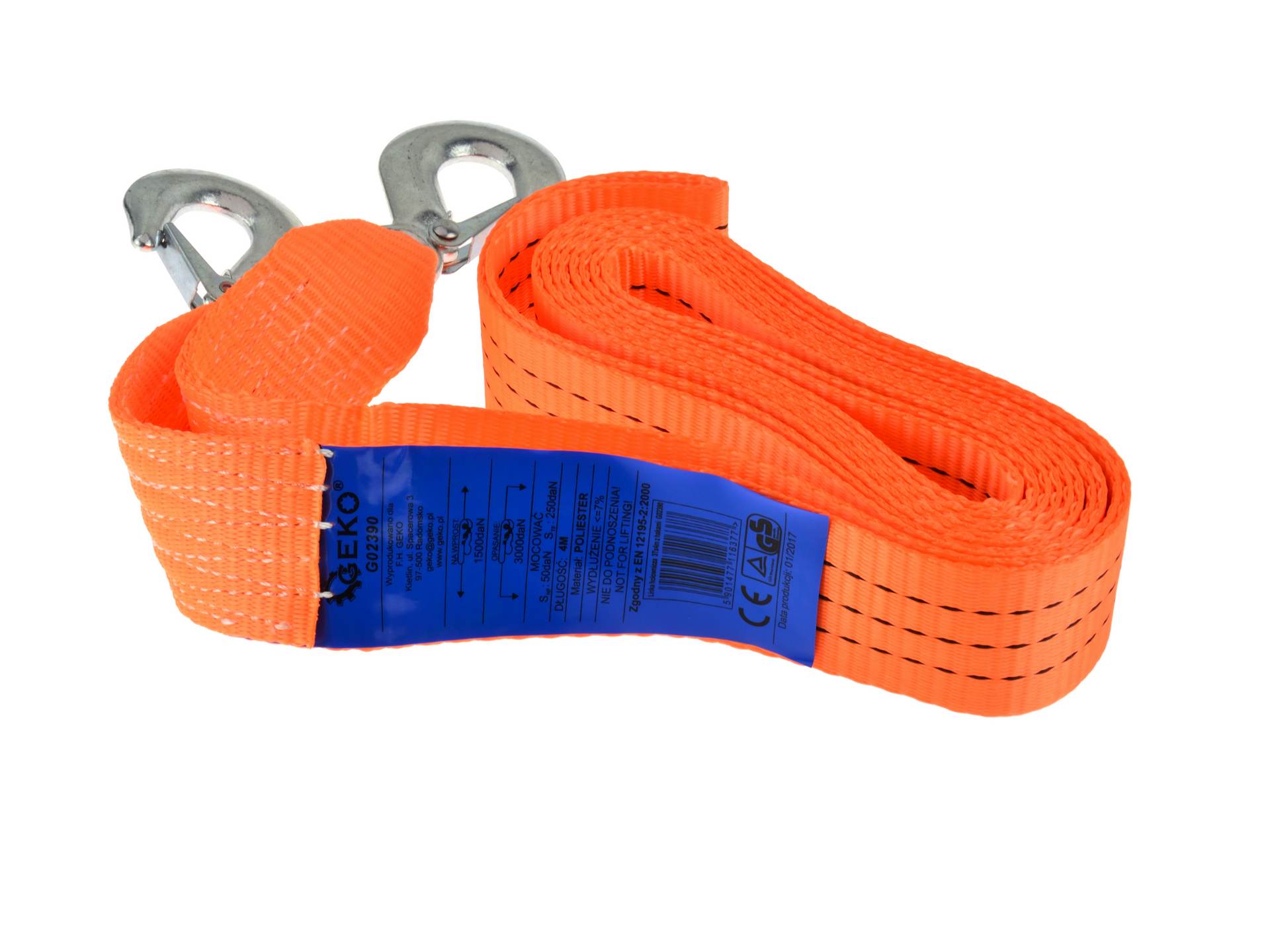 GEKO G02390 Upínací pás, popruh napínací 2 háky 4m / 3T /