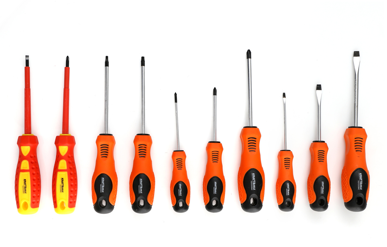 KRAFT&DELE KD10901 Ploché křížové šroubováky 10ks izolované