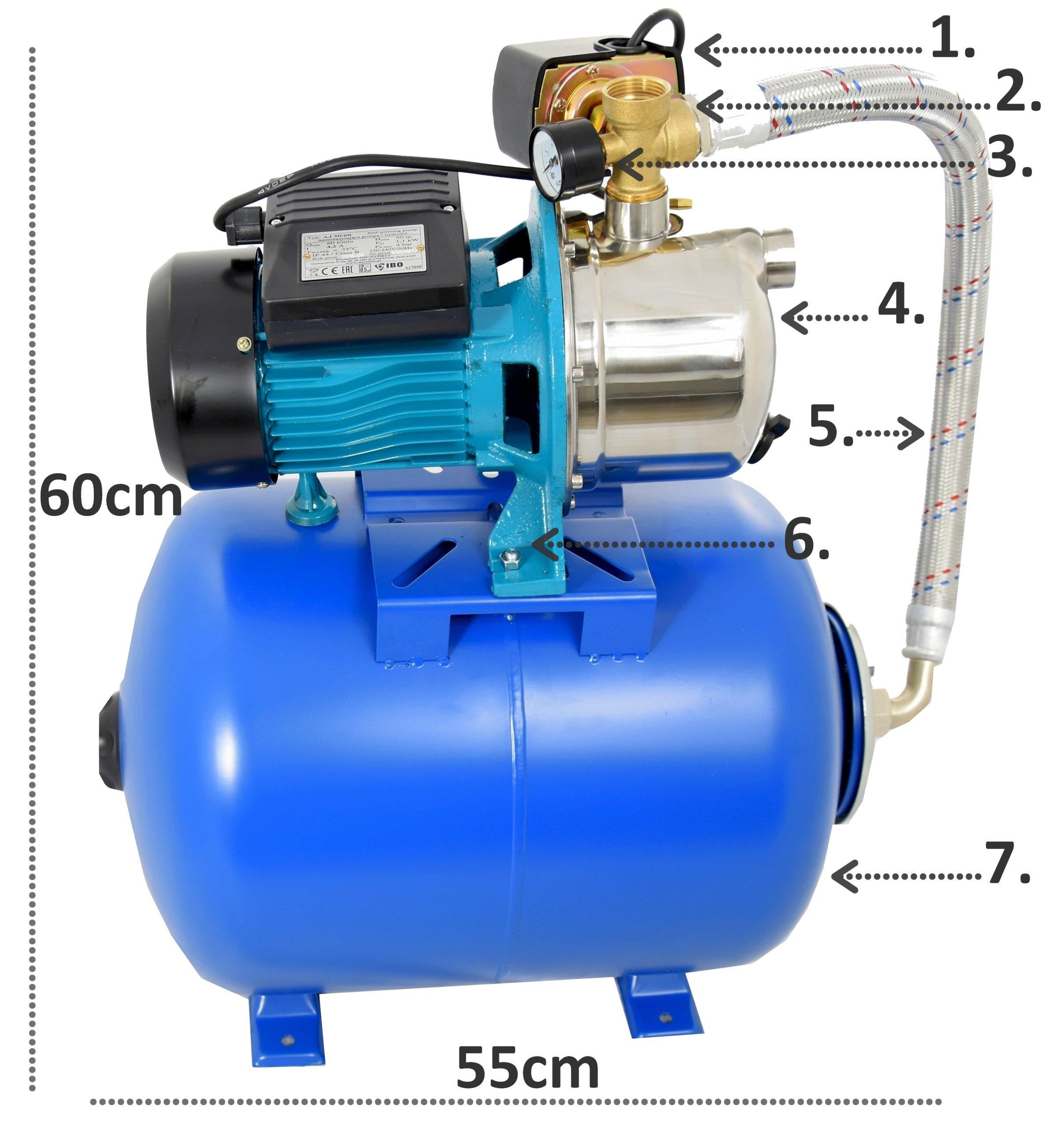 IBO AJ50/60 DOMÁCA VODÁRNA 50L 1100W 60l/min VÝKONNÁ