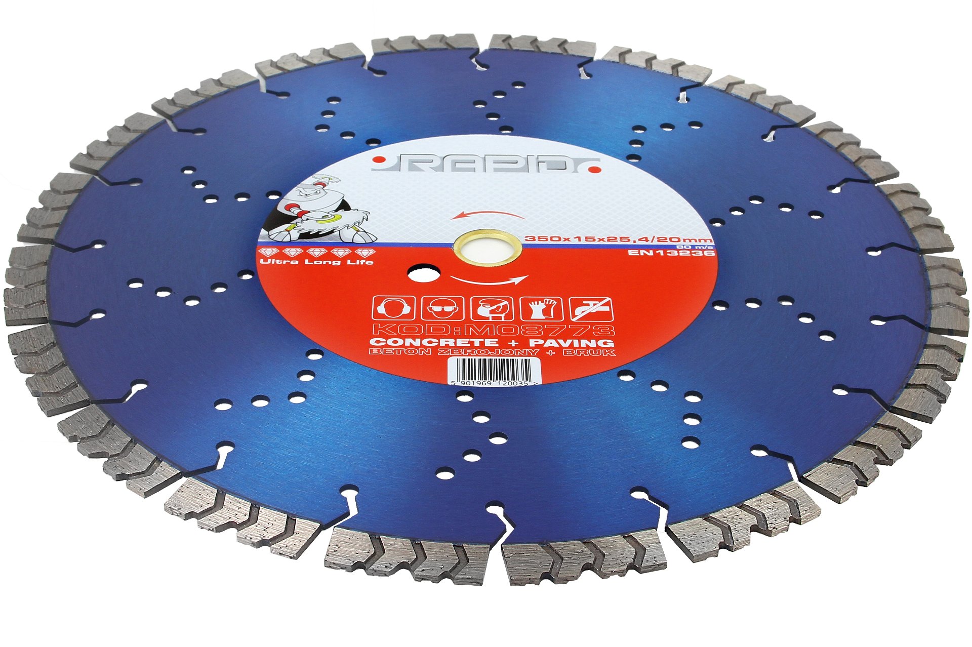 MAR-POL M08773 Diamantový kotouč 350x15x25,4/20 RAPID na dlažbu, cihlu, beton