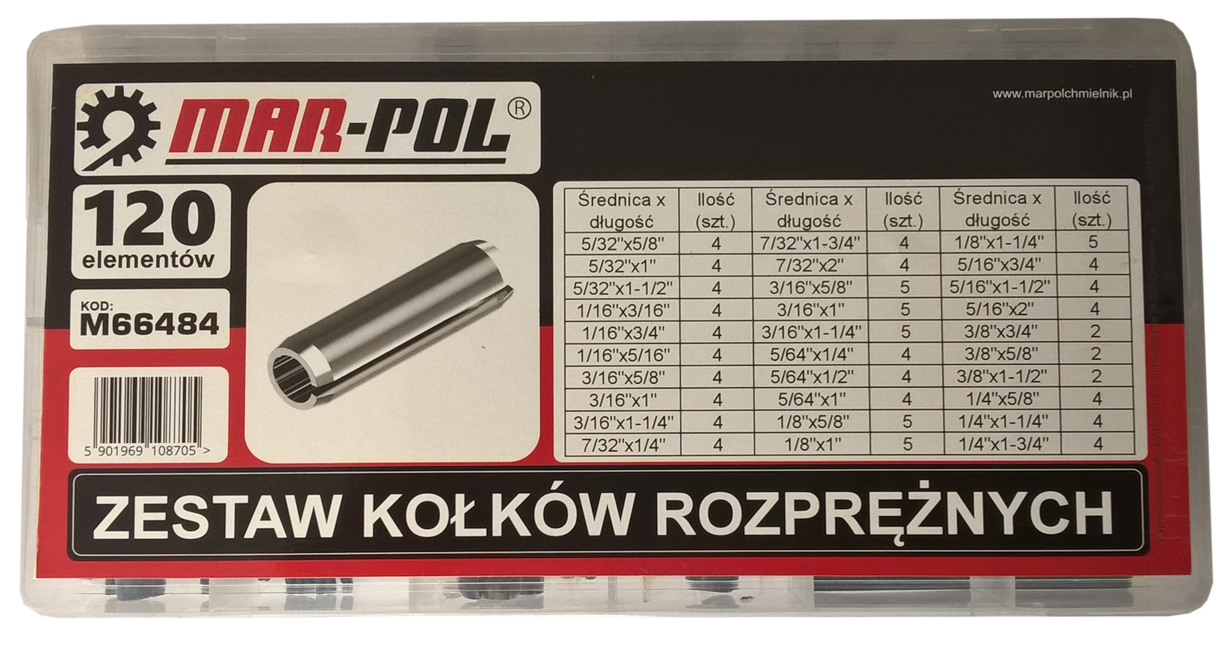 MAR-POL M66484 Sada - napínací kolíky 120ks
