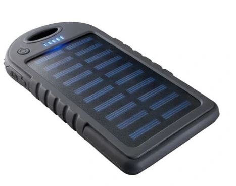 SOLÁRNÍ ZÁLOŽNÍ ZDROJ POWER BANKA 5000mAh 2x USB baterka lampa