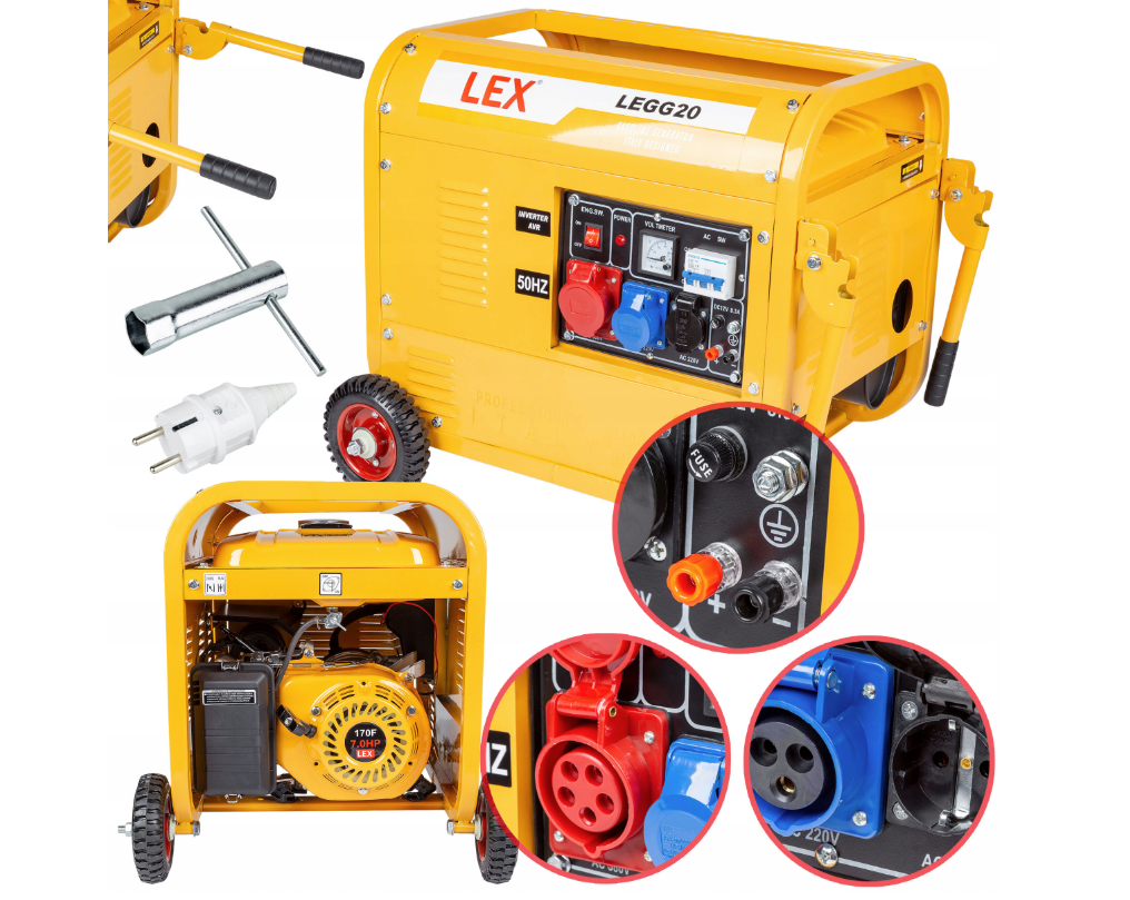MAX MXGG20 ELEKTROCENTRÁLA GENERÁTOR PROUDU 7HP 230-380V 12V 2500W AVR