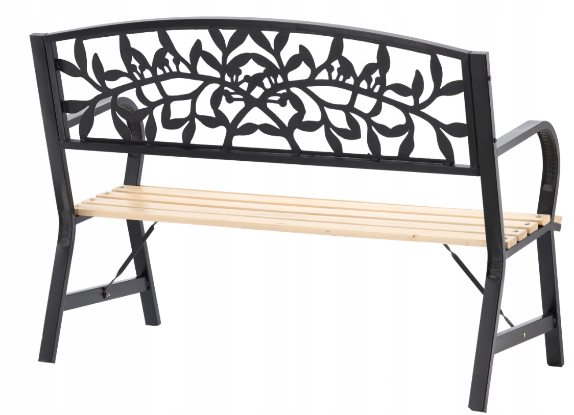 GardenLine Zahradní venkovní lavička lavice dřevěno-kovová