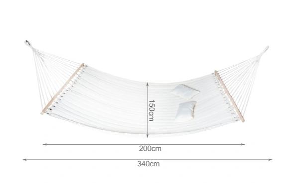 Houpací síť závěsná houpačka XXL150kg+polštář 340x150cm