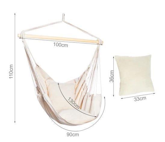 Brazilská houpací síť +polštáře závěsné křeslo houpaní houpačka110x130