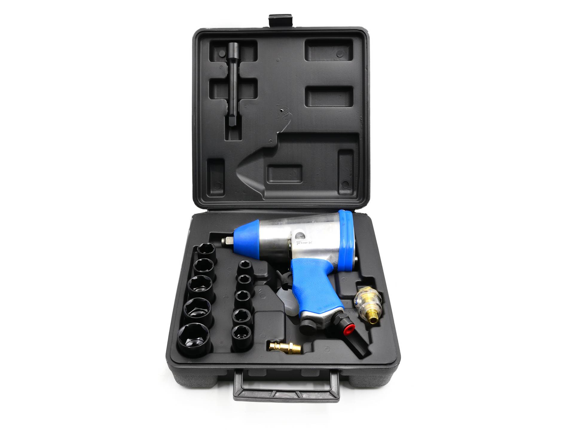 GEKO G03180 Pneumatický rázový utahovák 1/2" 850Nm klíč + nástrčné hlavice