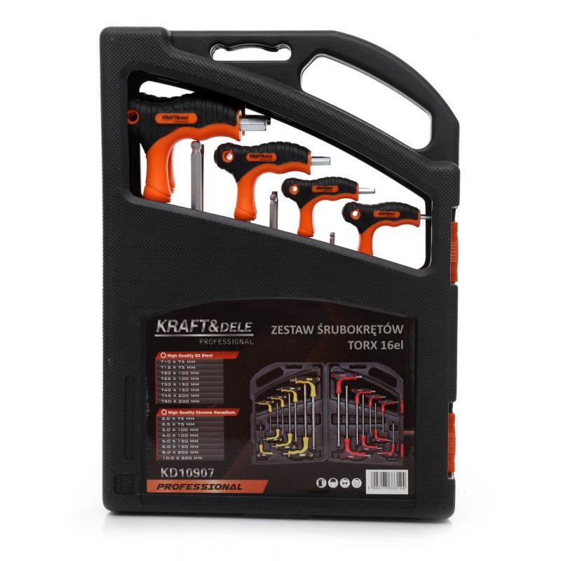 KRAFT&DELE KD10907 Sada šroubováků 16 ks šroubováky TORX