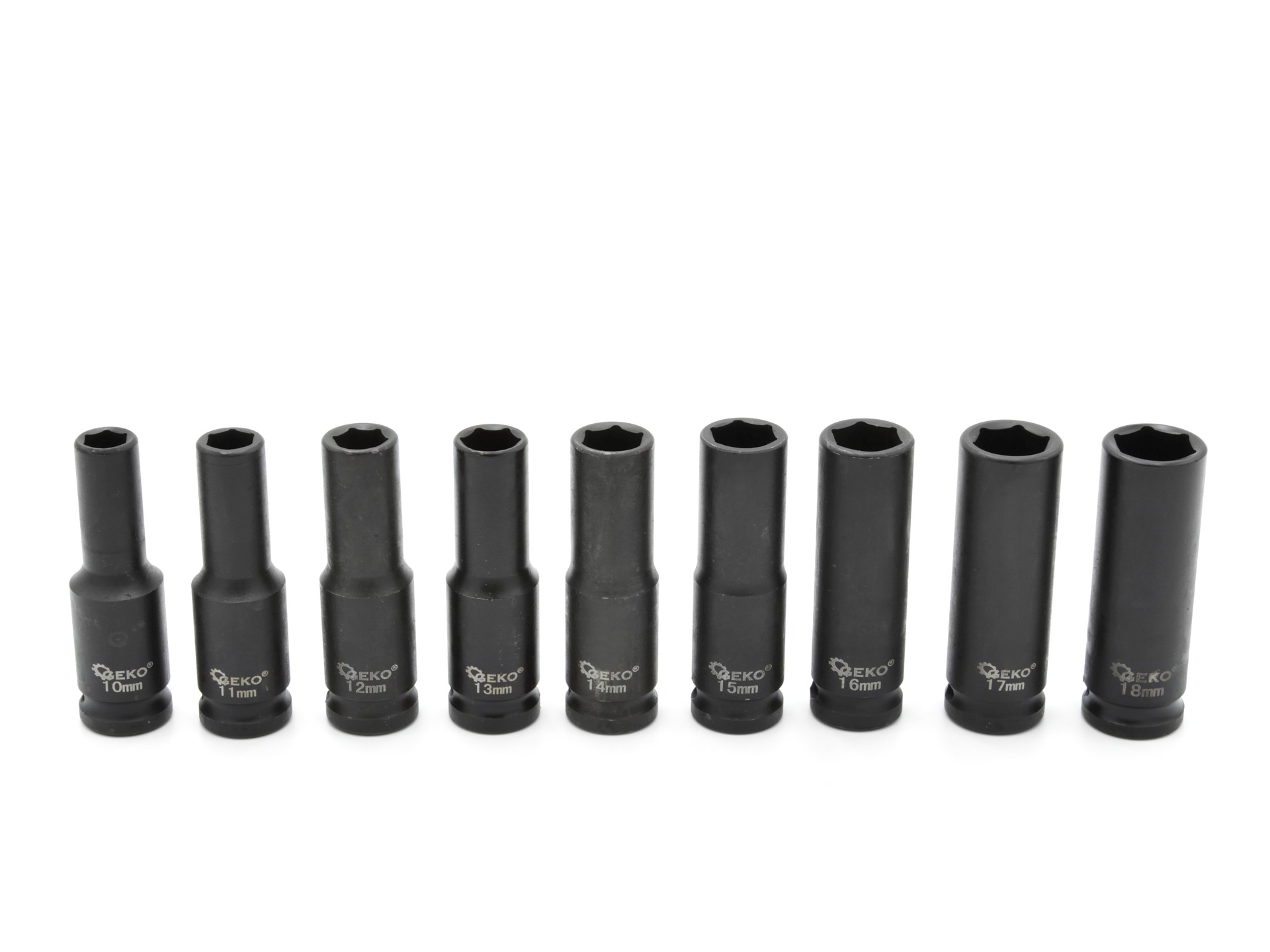 GEKO G10513 Příklepové nástrčné klíče hlavice 1/2" 10 - 32mm 16ks sada