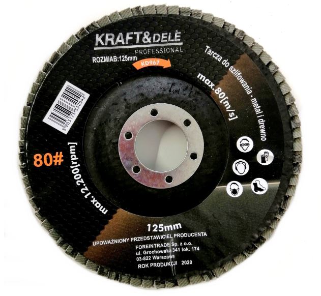 KRAFT&DELE KD967 Brusný lamelový kotouč 125mm na dřevo kov P80 10ks