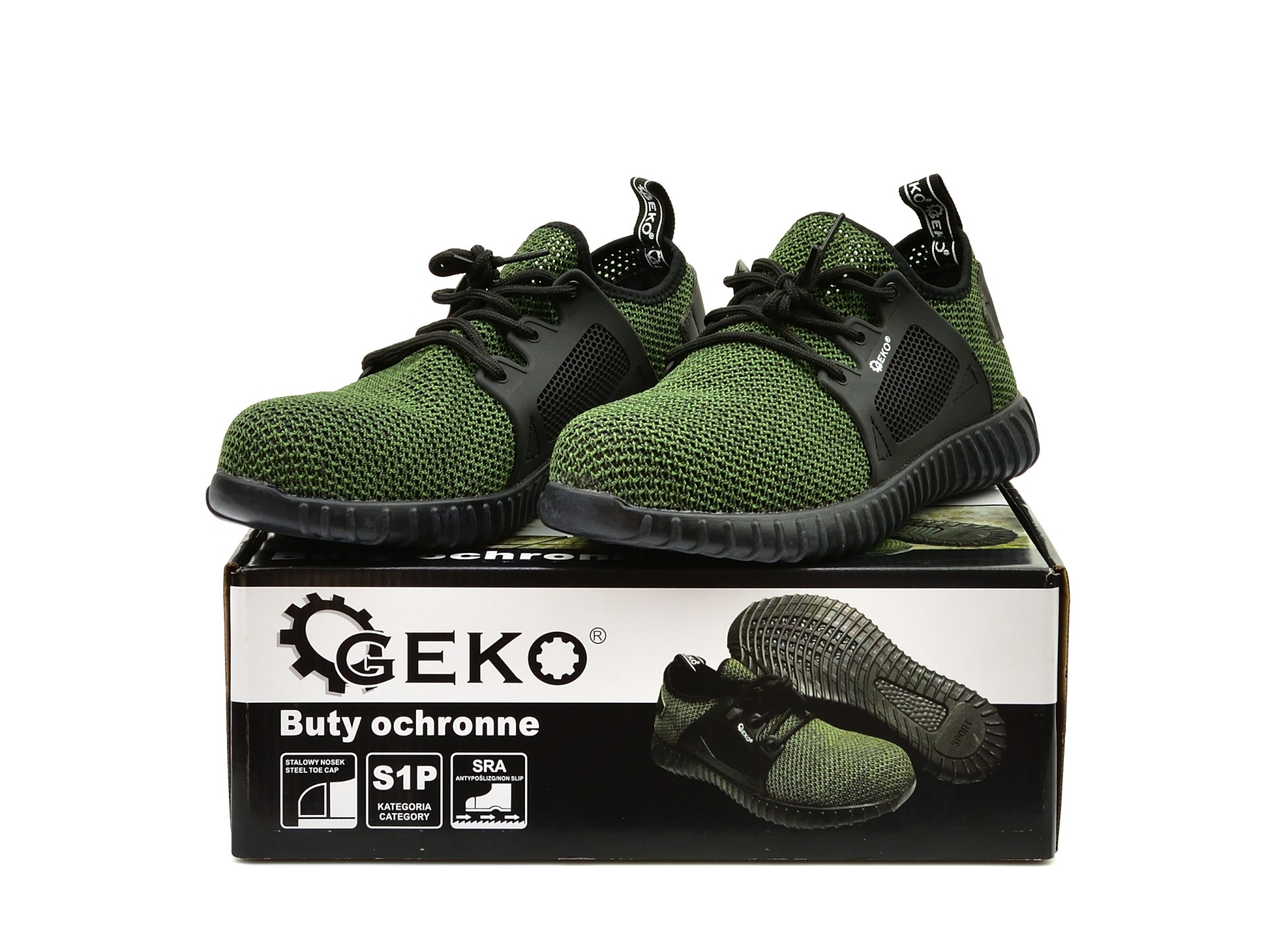 GEKO G90546 Bezpečnostní boty ochranná obuv zelená S1P vel. 39 do 46