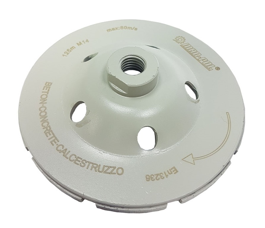 MAR-POL M08787 125mm DIAMANTOVÝ brusný KOTOUČ na BETON 2x SEGMENT 5mm M14