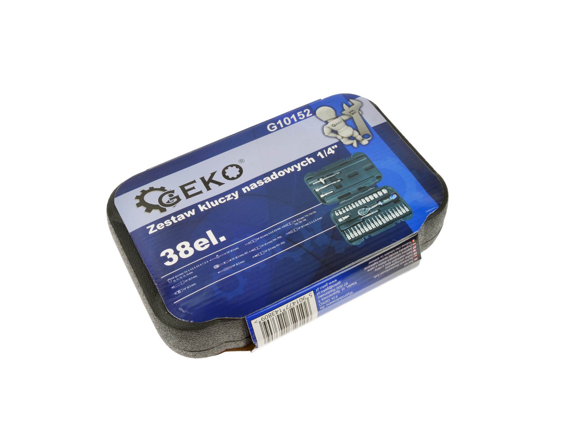 GEKO G10152 Gola sada 38ks 1/4" klíče, nástrčné hlavice, bity, ráčna