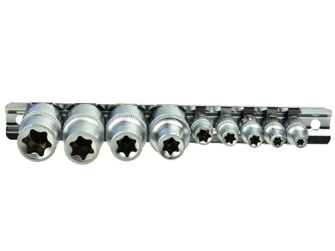 GEKO G10166 Hlavice nástrčné klíče torx 9ks E4-E16 1/4" & 1/2" sada