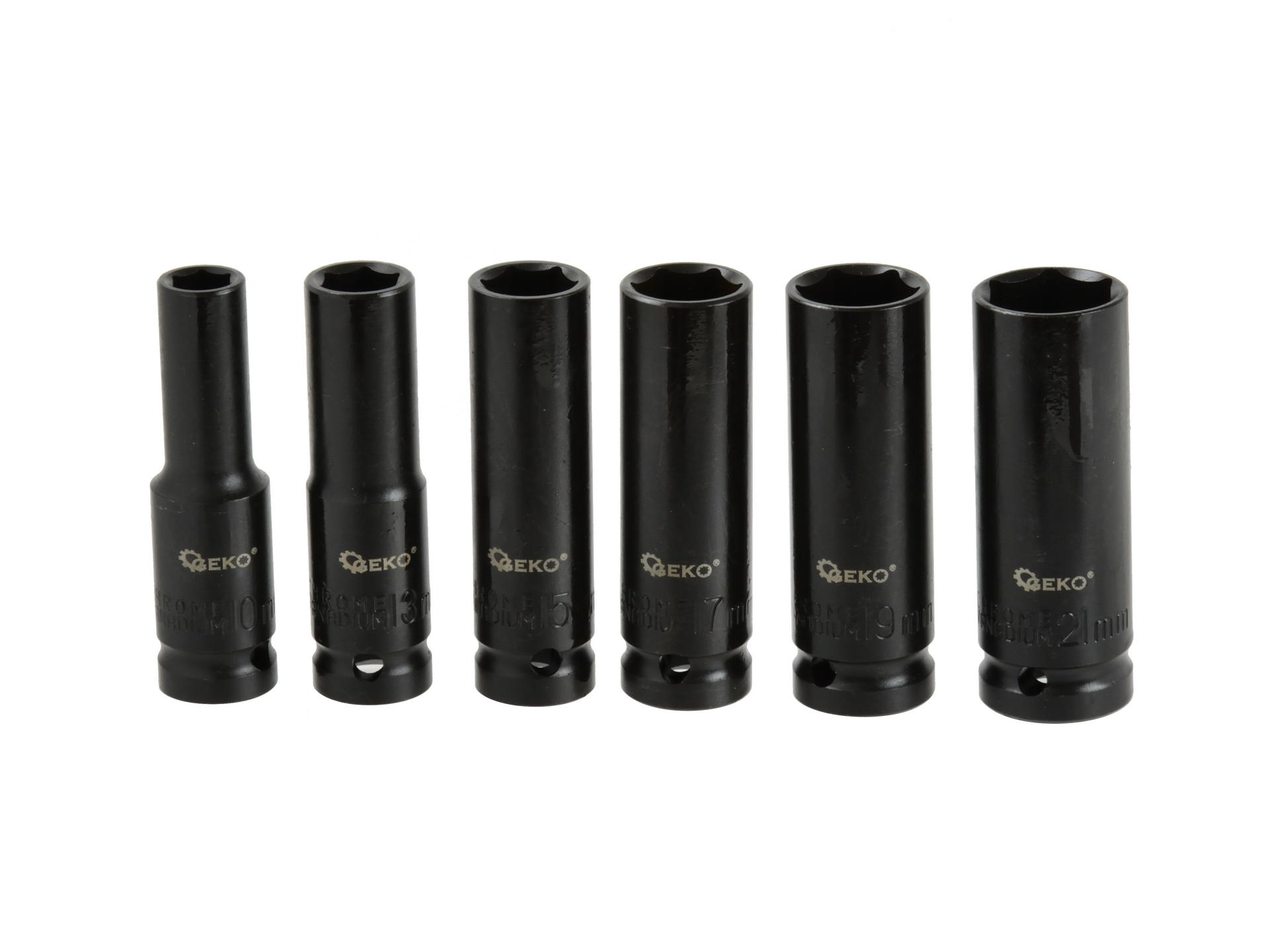 GEKO G10500 Nástrčné klíče dlouhé hlavice sada 1/2" 10-21mm 6ks délka 77mm 