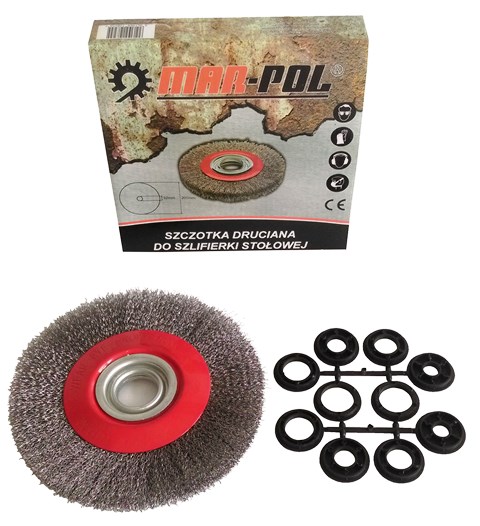 MAR-POL M06970 Drátěný kotouč kartáč kefa na brusku 200mm 32mm