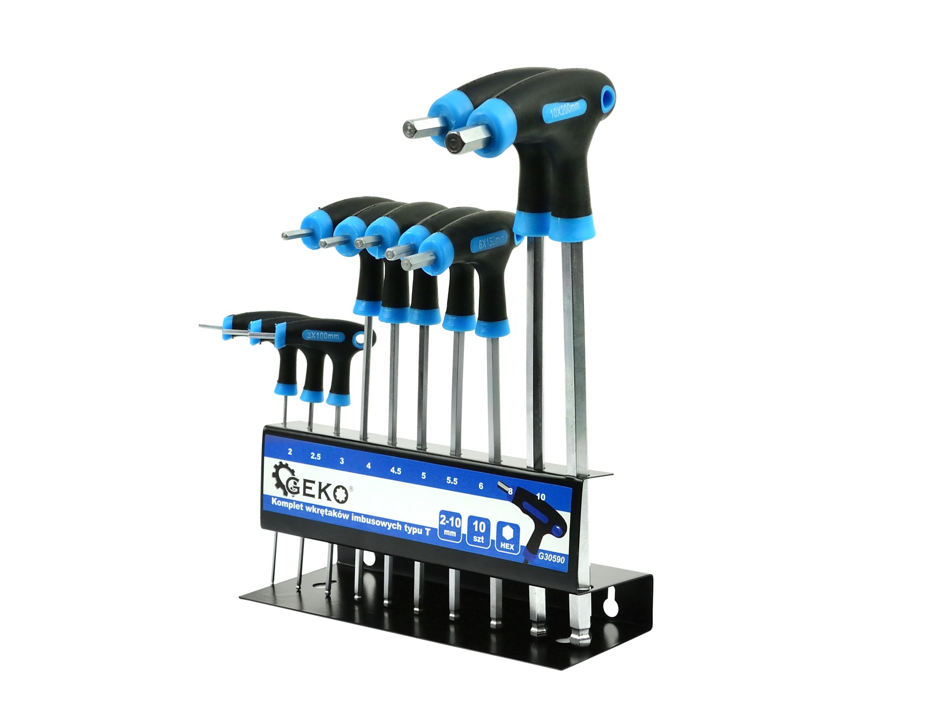 GEKO G30590 Imbusové klíče T-šroubováky 2-10 mm 10 kusů