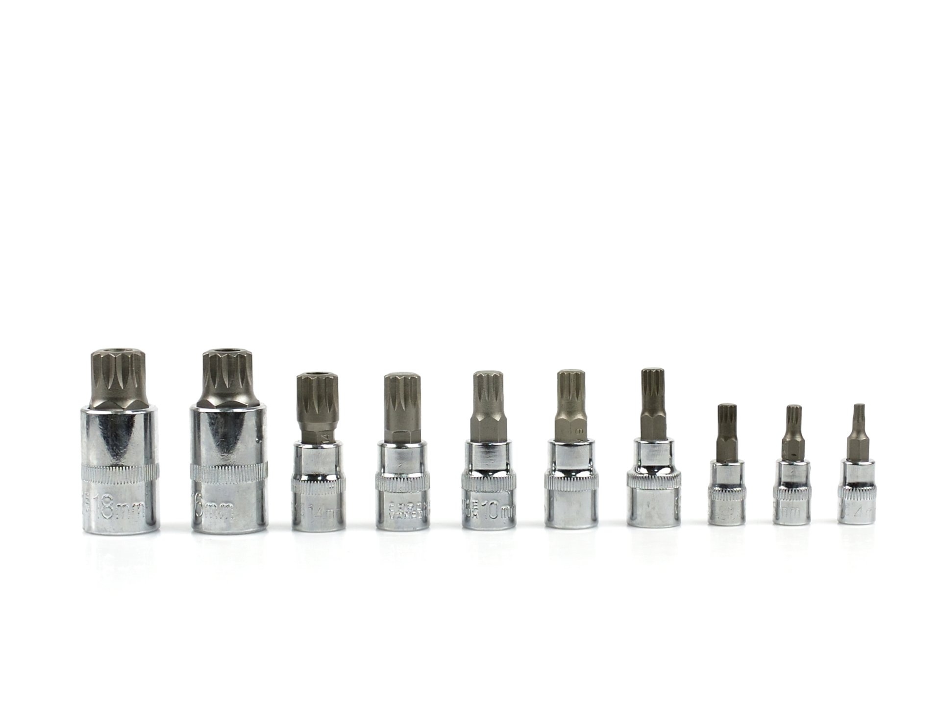 GEKO G13551 Nástrčné klíče hlavice 1/4 3/8 1/2 M4-M18 10ks