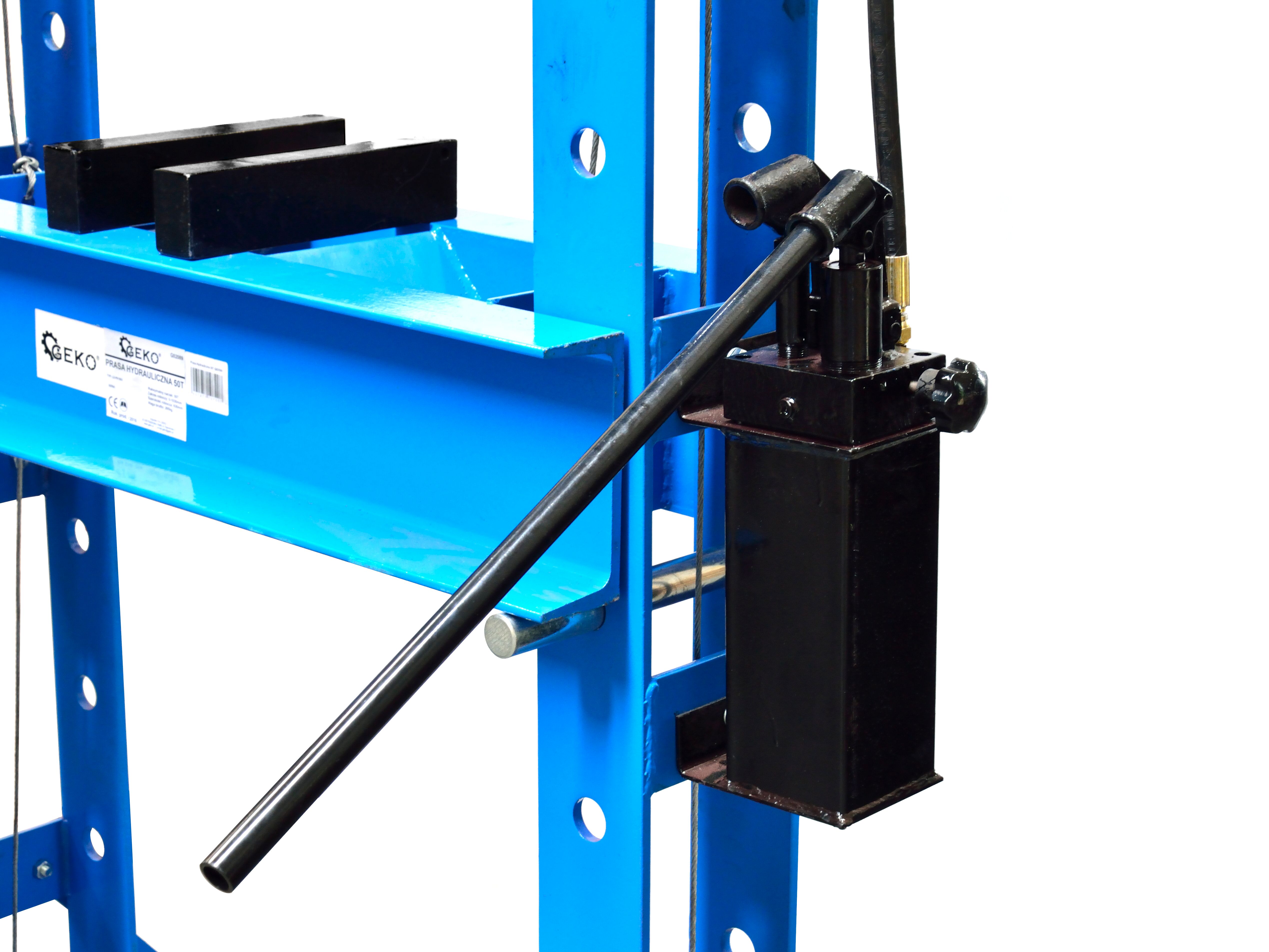 GEKO G02089 Hydraulický dílenský lis nosnost 50t s manometrem