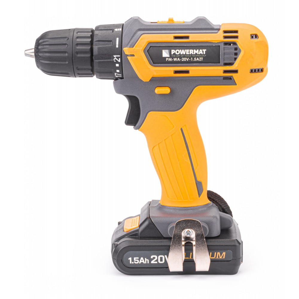POWERMAT PM-WA-20V-1.5AZT Aku 20V vrtací šroubovák vrtačka + nabíječka sada 28ks
