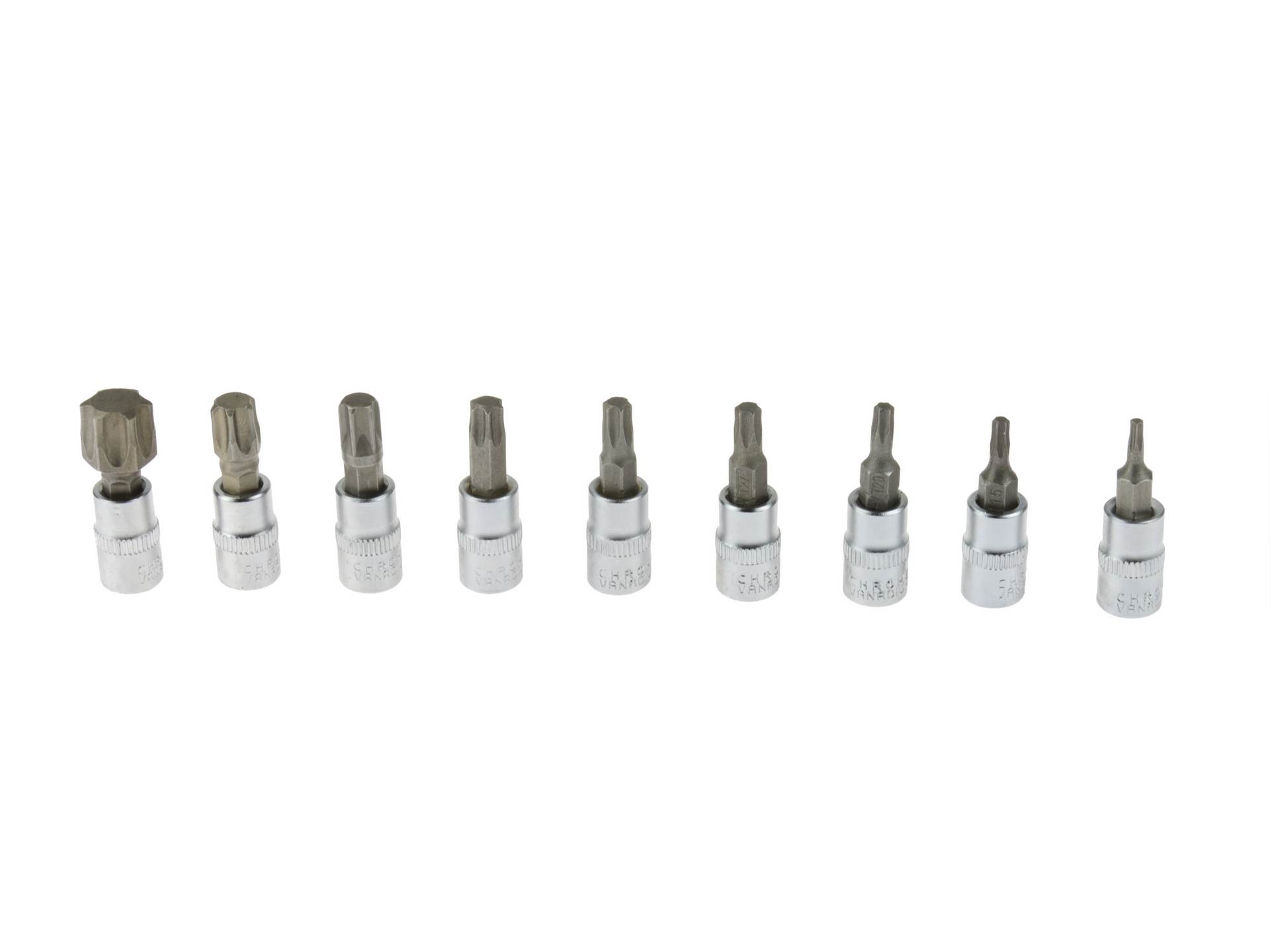 GEKO G13550 Hlavice nástrčné klíče torx 9ks T10-60 1/4 "sada CRV