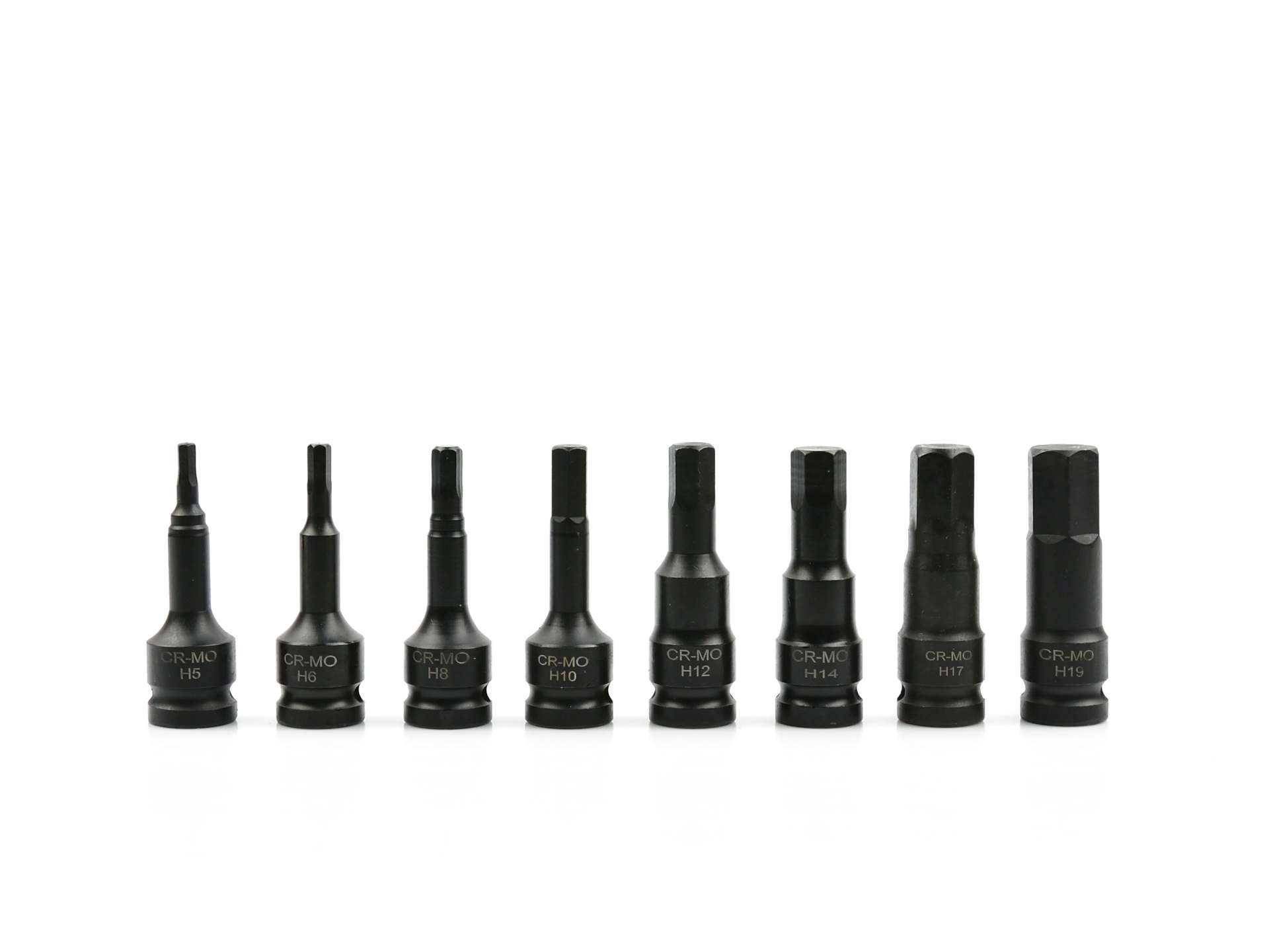 GEKO G10525 Nástrčné hlavice rázové, imbus HEX H5-H19, 1/2", sada 8ks, CrMo