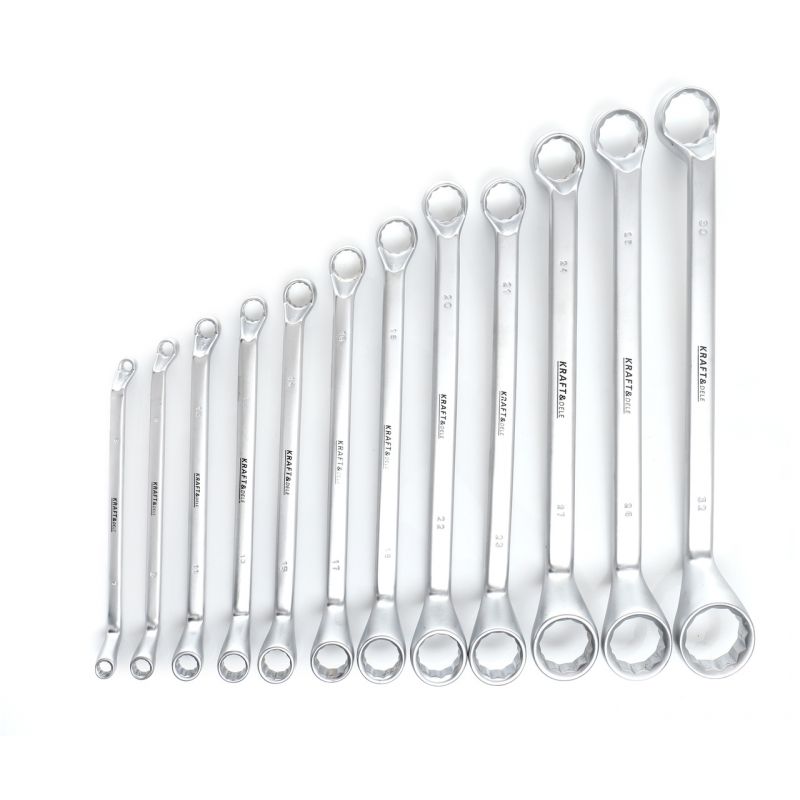 KRAFT&DELE KD10939 Sada klíčů oboustranné očkové vidlicové ploché klíče 12ks 6-32mm, klíče