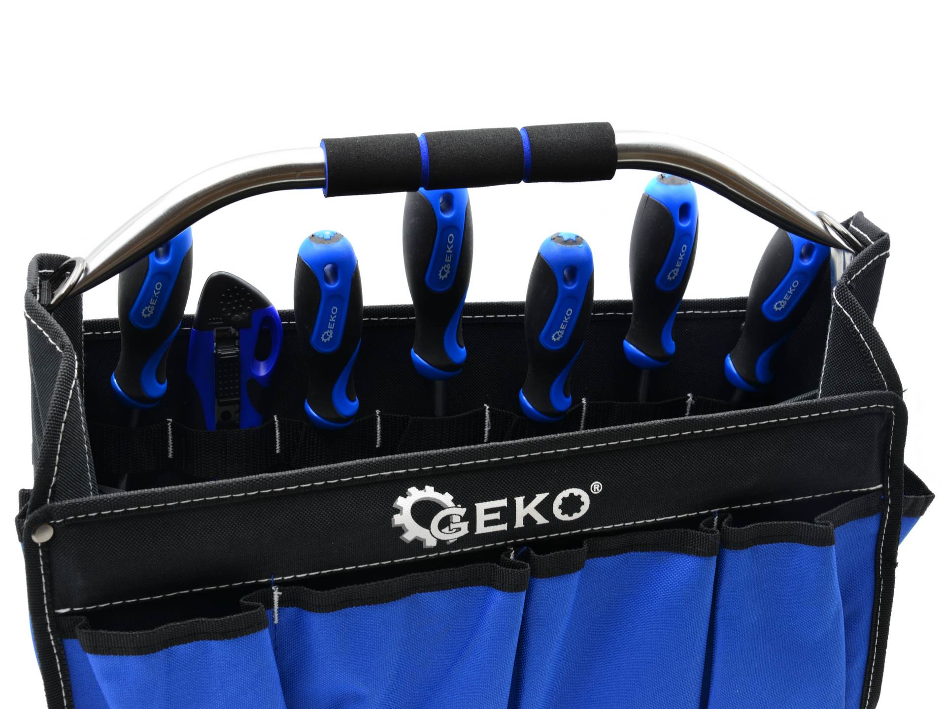 GEKO G10860 Otevřená brašna na nářadí s kovovou rukojetí pás opasek