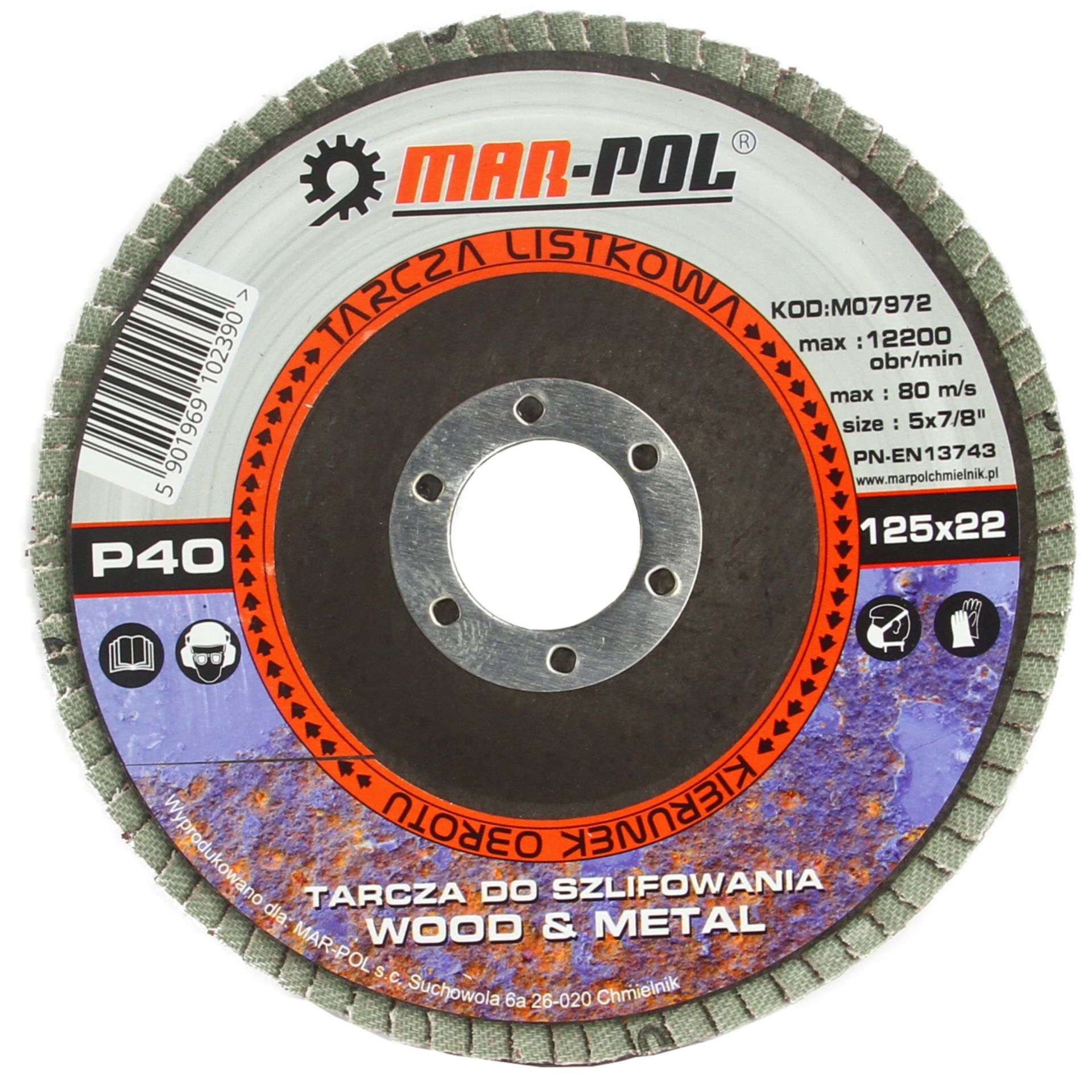 MAR-POL M07972 Brusny kotouč lamelový 125mm P40