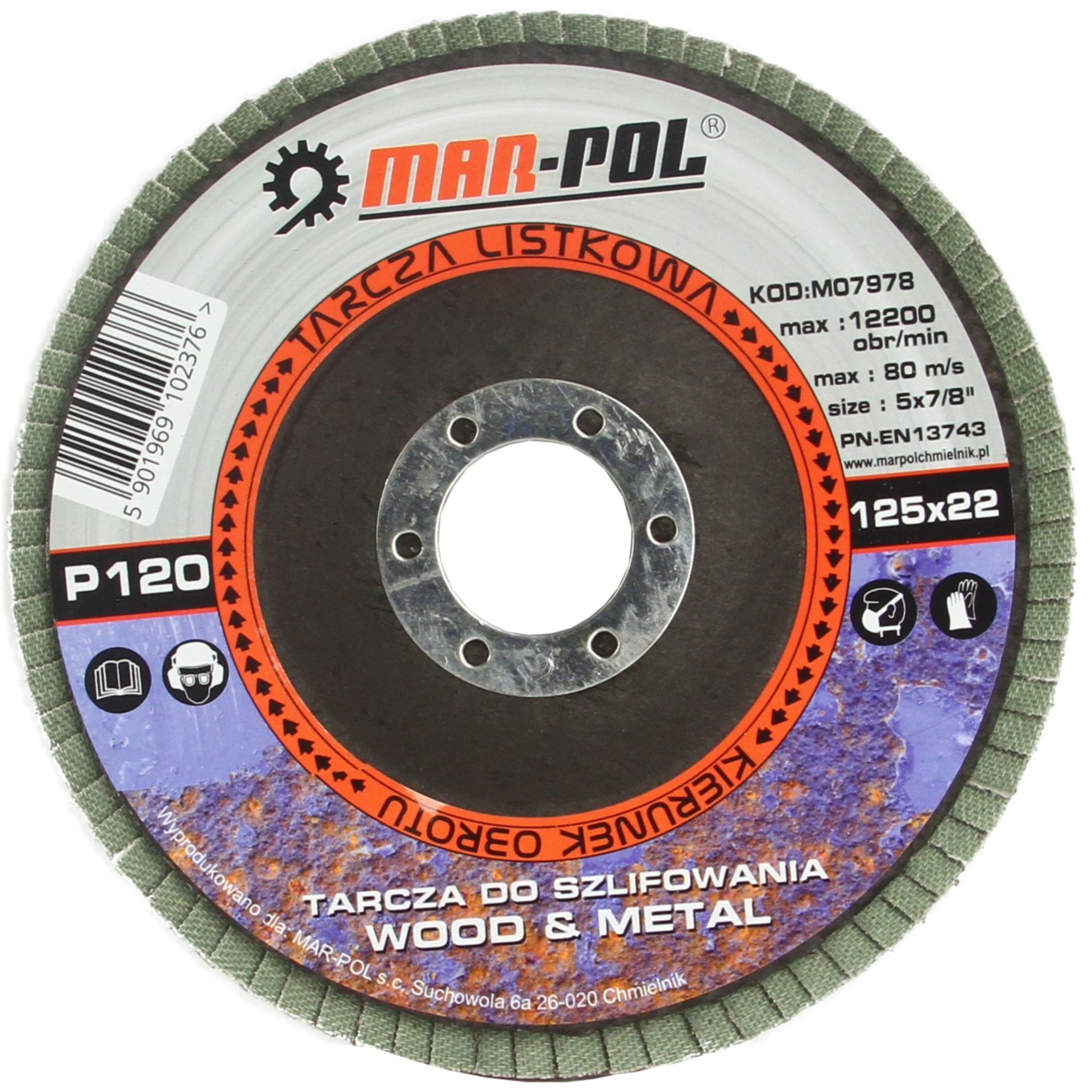MAR-POL M07978 Brusny kotouč lamelový 125mm P120