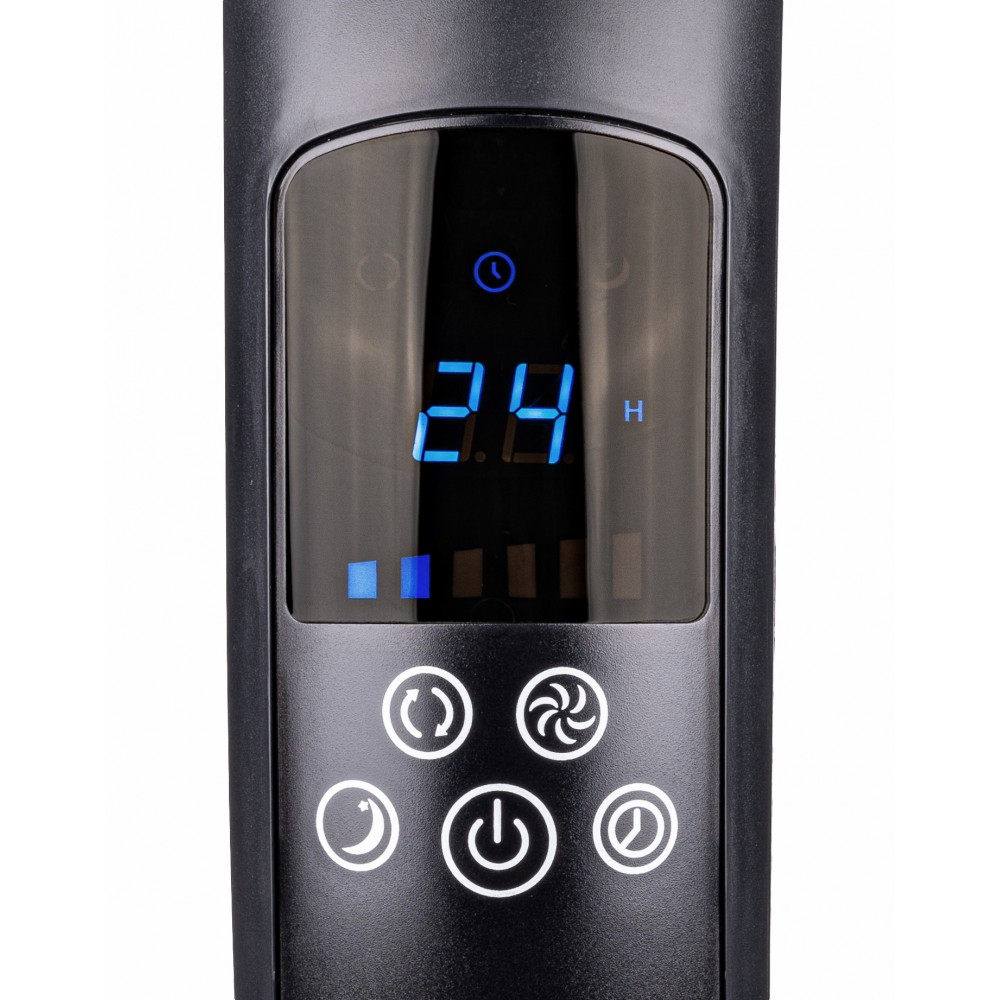 POWERMAT ST-5 Podlahový stojanový ventilátor 135cm 80W větrák modrý LCD