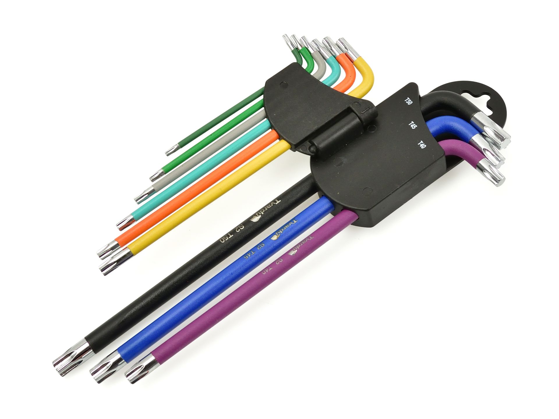 TVARDY T00123 Dlouhé klíče Torx, barevné T10-T50 9 dílků. S2