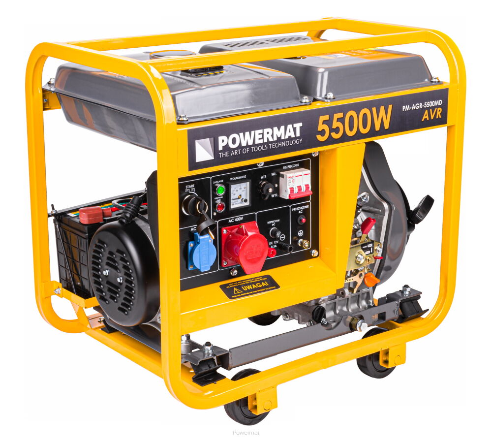 POWERMAT PM-AGR-5500MD DIESELOVÝ GENERÁTOR / Elektrocentrála 5,5KW 10HP 230V 400V ATS